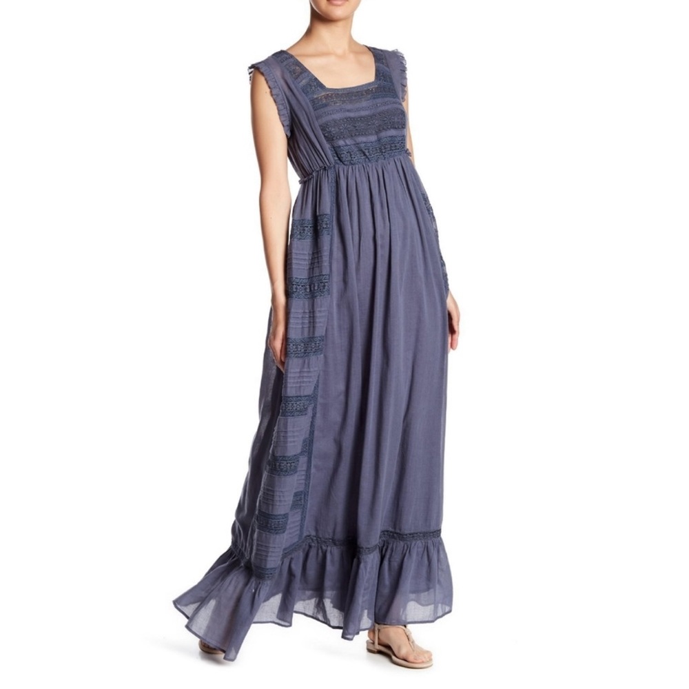 Love Sam Blue Cotton Maxi Dress